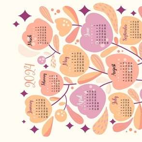 Tulips // Calendar 2024 // Peach Lavender // Floral 