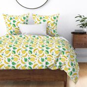 Fresh yellow fruits Hawaii Pattern