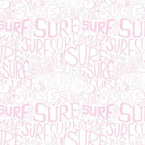 Surf lettering in light pink