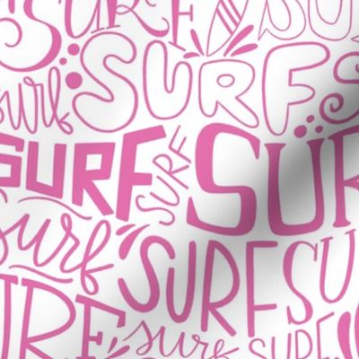 Surf lettering in pink