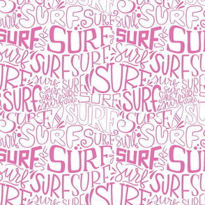 Surf lettering in pink