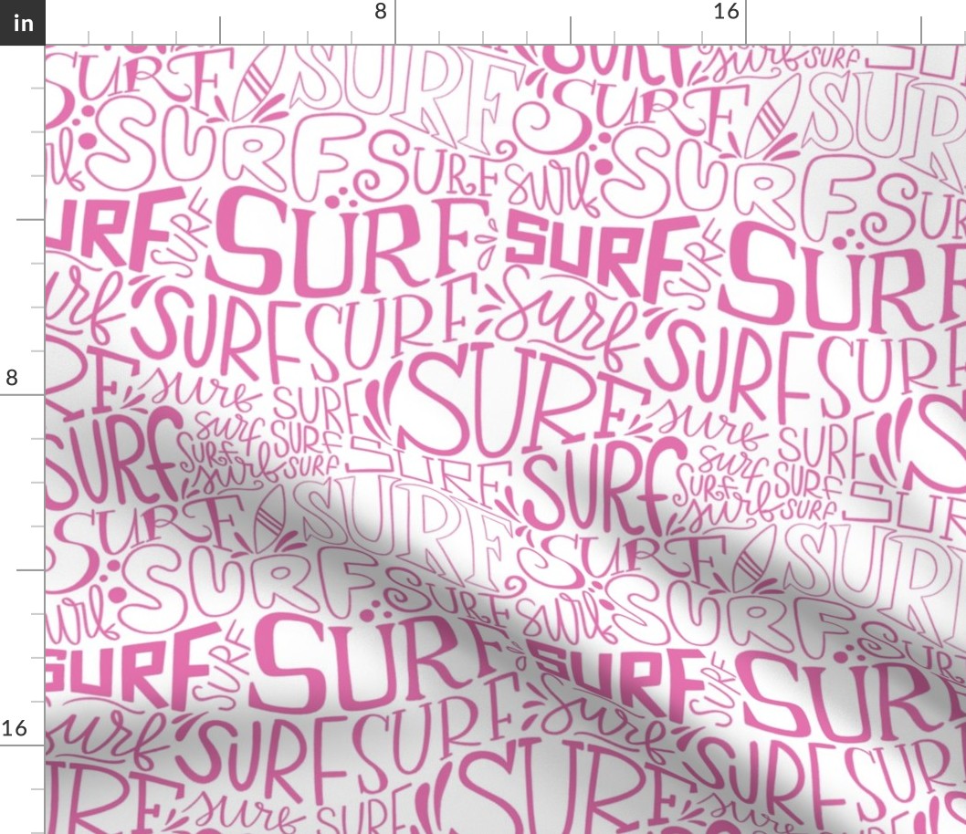 Surf lettering in pink