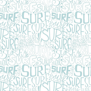 Surf lettering in grey