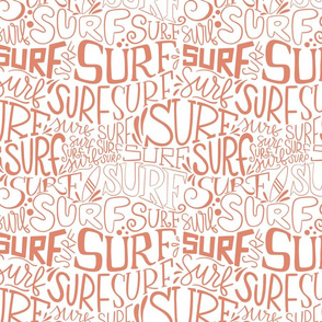 Surf lettering in coral