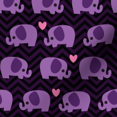 Pastel Goth Purple Elephants - M