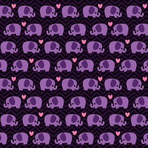 Pastel Goth Purple Elephants - M