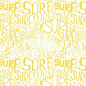 Surf lettering in yellow_small scale