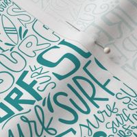 Surf lettering in teal_small scale