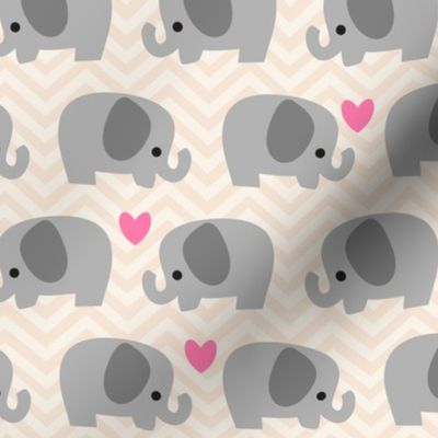 Cute Elephant Beige -L