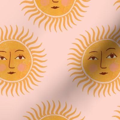 Sun faces on Pink