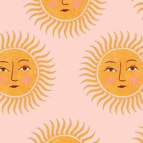 Sun faces on Pink