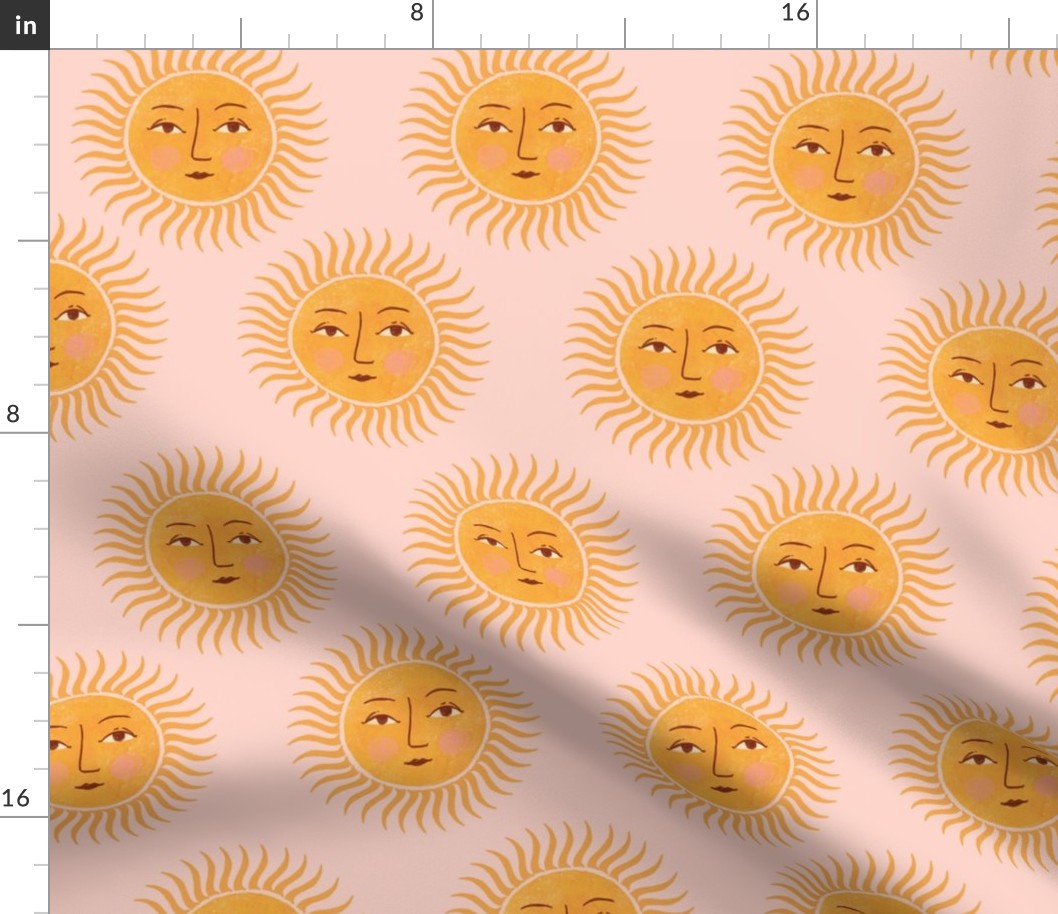 Sun faces on Pink