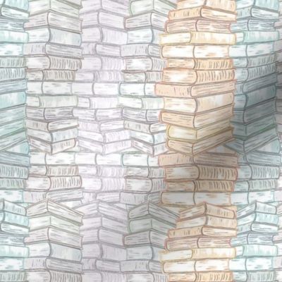Small Cozy Reading Book Stacks Pastel