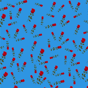 Roses on SkyBlue ; Liner Pattern