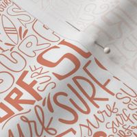 Surf lettering in coral_small scale