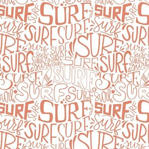 Surf lettering in coral_small scale