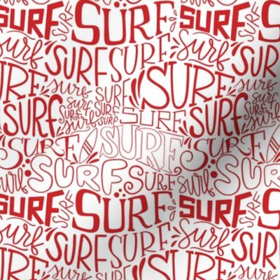 Surf lettering in red_small scale