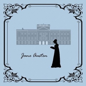 Jane Austen Pemberley Girl Reading blue