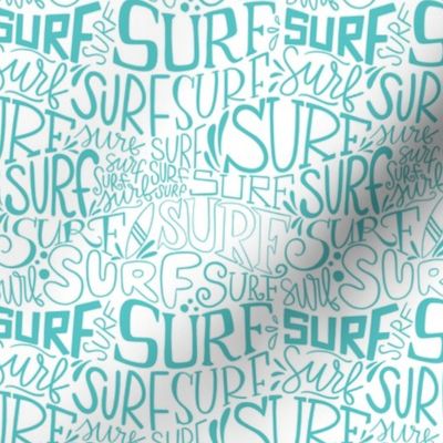 Surf lettering in light teal_small scale