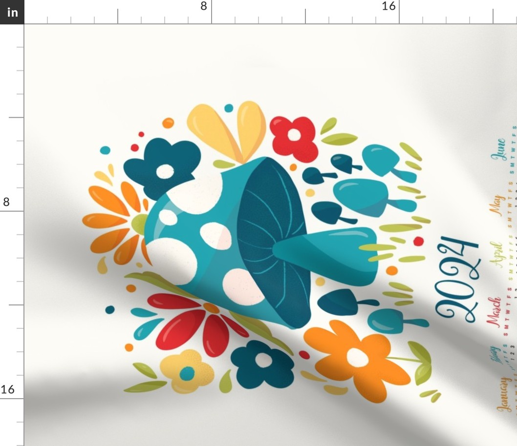 Mr. Mushroom // Calendar 2024 // Blue Orange // Floral