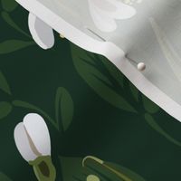 Snowdrop Flowers | Deep Cool Green