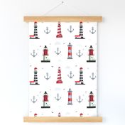 Summer pattern with lighthouses