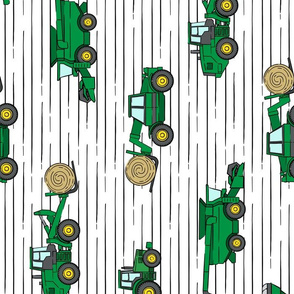 (LARGE SCALE) farming equipment - tractor farm - green on stripes - LAD19BS (90)