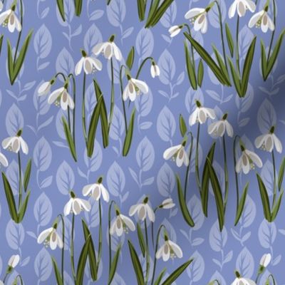 Snowdrop Flowers |Small| Soft Warm Country Blue