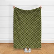 Boxed In Double Cross Road Plaid in Forest Green and Rust 45 Degree Angle