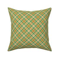 Boxed In Double Cross Road Plaid in Pine Green and Rust 45 Degree Angle