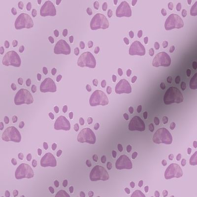 Doggie Paw Prints in Watercolour Mauve