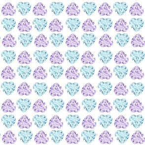purple and blue diamond hearts