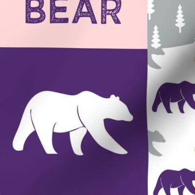 Big Sister bear - purple, pink, and grey - LAD20BS