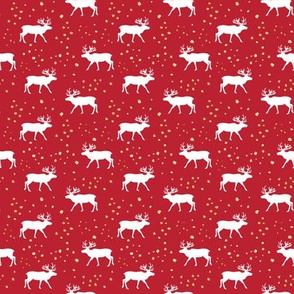 (small scale) reindeer - holiday red C20BS