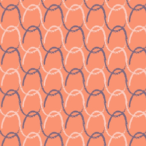 Winding lines on coral background