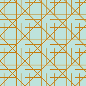 Geometric lines on light blue background