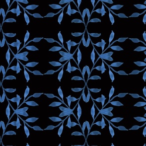 French Blue and Black Wallpaper