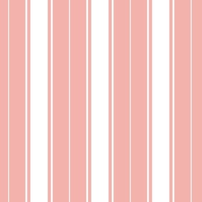 blossom pink french stripe boat neck marine sailor nautical polo shirt multi stripe reversed vertical