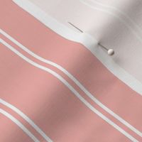 blossom pink french stripe boat neck marine sailor nautical polo shirt two stripe solid reversed vertical