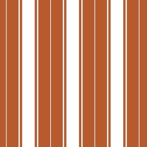 rust orange french stripe boat neck marine sailor nautical polo shirt multi stripe reversed vertical