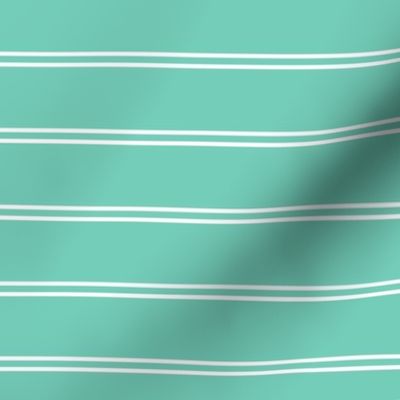 opal mint french stripe boat neck marine sailor nautical polo shirt two stripe solid reversed horizontal