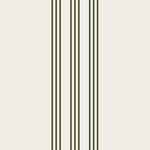 chive green on cream grain sack french country farmhouse ticking nine stripe 12 inches apart
