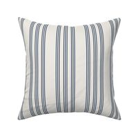 estate blue on cream grain sack french country farmhouse ticking nine stripe