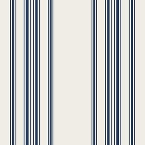 Grain Sack Fabric - Feed Sack Fabric - Ticking Fabric - Our EXCLUSIVE  Fabric - Farmhouse Style - Blue Stripes on Off-White - 63Wide