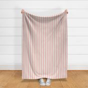 blossom pink on cream grain sack french country farmhouse ticking three stripe