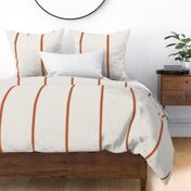 rust orange on cream grain sack french country farmhouse ticking three stripe 10 inches apart