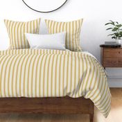 misted yellow on cream grain sack french country farmhouse ticking three stripe