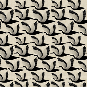 storks on linen half size