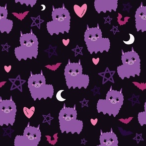 Pastel Goth Llama Purple - L