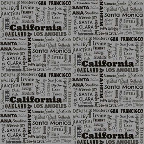 California cities, gray - small (4-inch repeat)